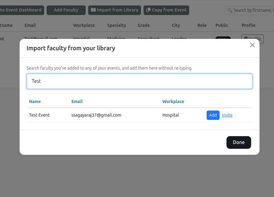 Faculty profile claim screen